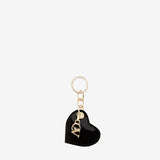 Iconic By Cavalinho Black Patent Leather Heart Keychain SKU 26270283.01 #color_black
