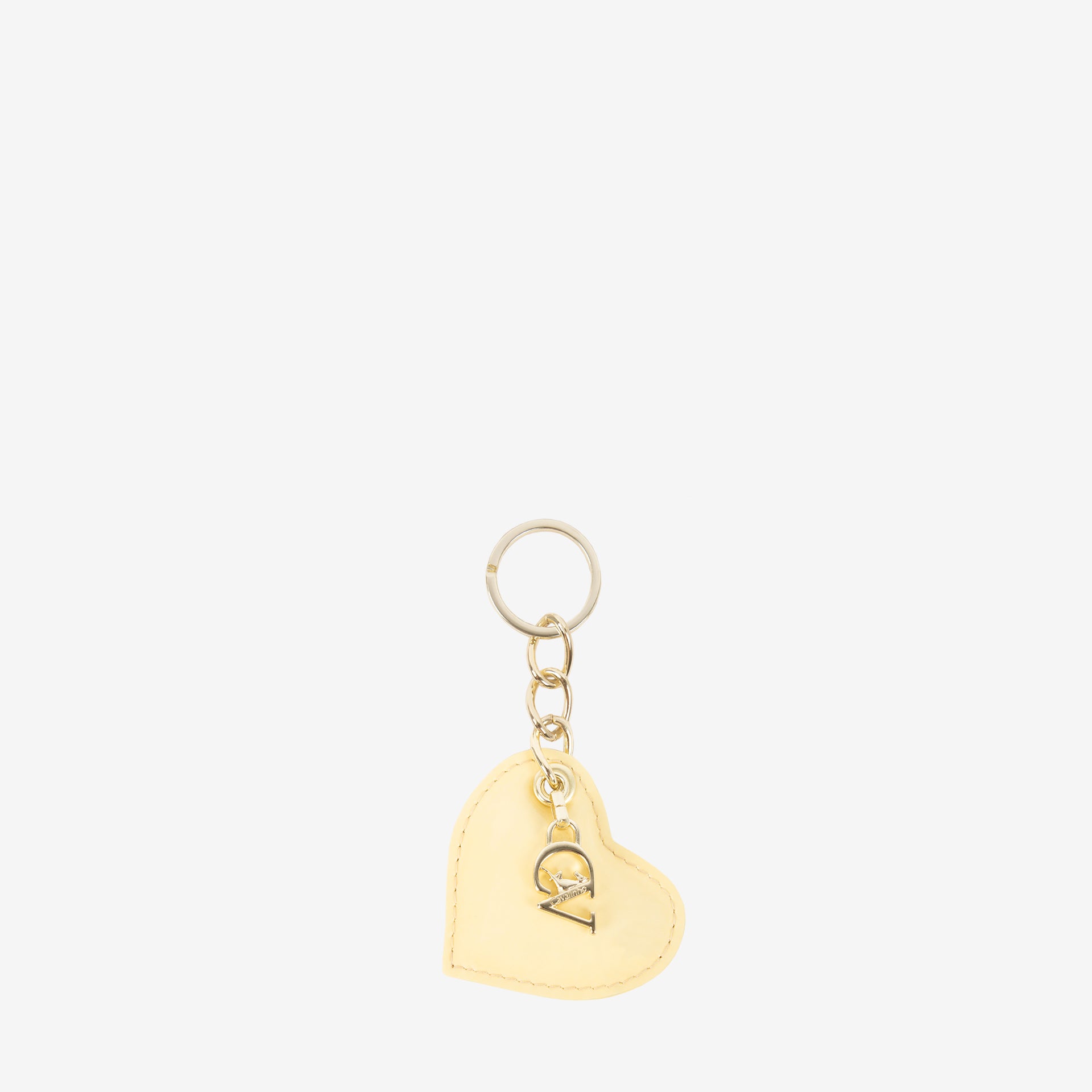 Iconic By Cavalinho Yellow Patent Leather Heart Keychain SKU 26270283.08 #color_yellow