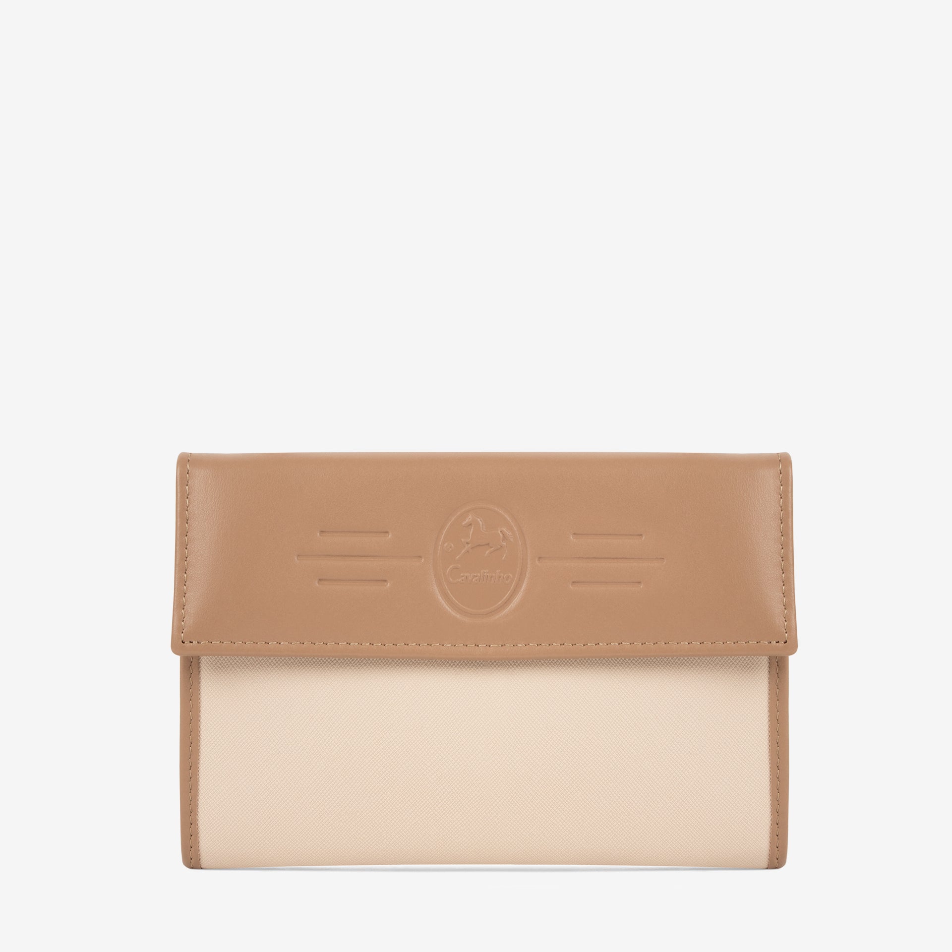 CV by Cavalinho trifold wallet in beige and white with patent leather croc-effect detailing SKU 26280205.31 #color_beige / white, beige / blanc, bege / branco