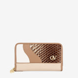 CV by Cavalinho designer small wristlet wallet in beige and white with patent leather croc-effect detailing SKU 26280220.31 #color_beige / white, beige / blanc, bege / branco