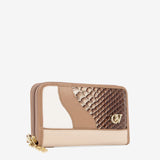 CV by Cavalinho designer small wristlet wallet in beige and white with patent leather croc-effect detailing SKU 26280220.31 #color_beige / white, beige / blanc, bege / branco