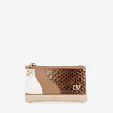 CV by Cavalinho small make up bag in beige and white with patent leather croc-effect detailing SKU 26280254.31 #color_beige / white, beige / blanc, bege / branco