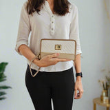 Cavalinho Ciao Bella Wristlet Wallet for Women SKU 28060213.31 #color_beige / white