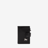 Cavalinho Cavalo Lusitano Bifold Pop Up Slim Patent Leather Wallet SKU 28090022.01 #color_black