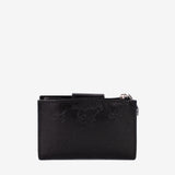 A Cavalinho black leather wallet with zip pouch, an embossed pattern, shown against a plain white background SKU 28090232.01 #color_black