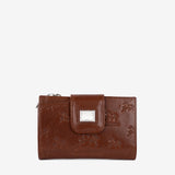 Cavalinho Cavalo Lusitano Light Camel Brown Leather Wallet, Bifold, Embossed Leather, Silver Metal SKU 28090232.13 #color_saddlebrown
