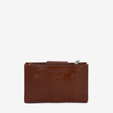 Cavalinho Cavalo Lusitano Light Camel Brown Leather Wallet, Bifold, Embossed Leather, Silver Metal SKU 28090232.13 #color_saddlebrown