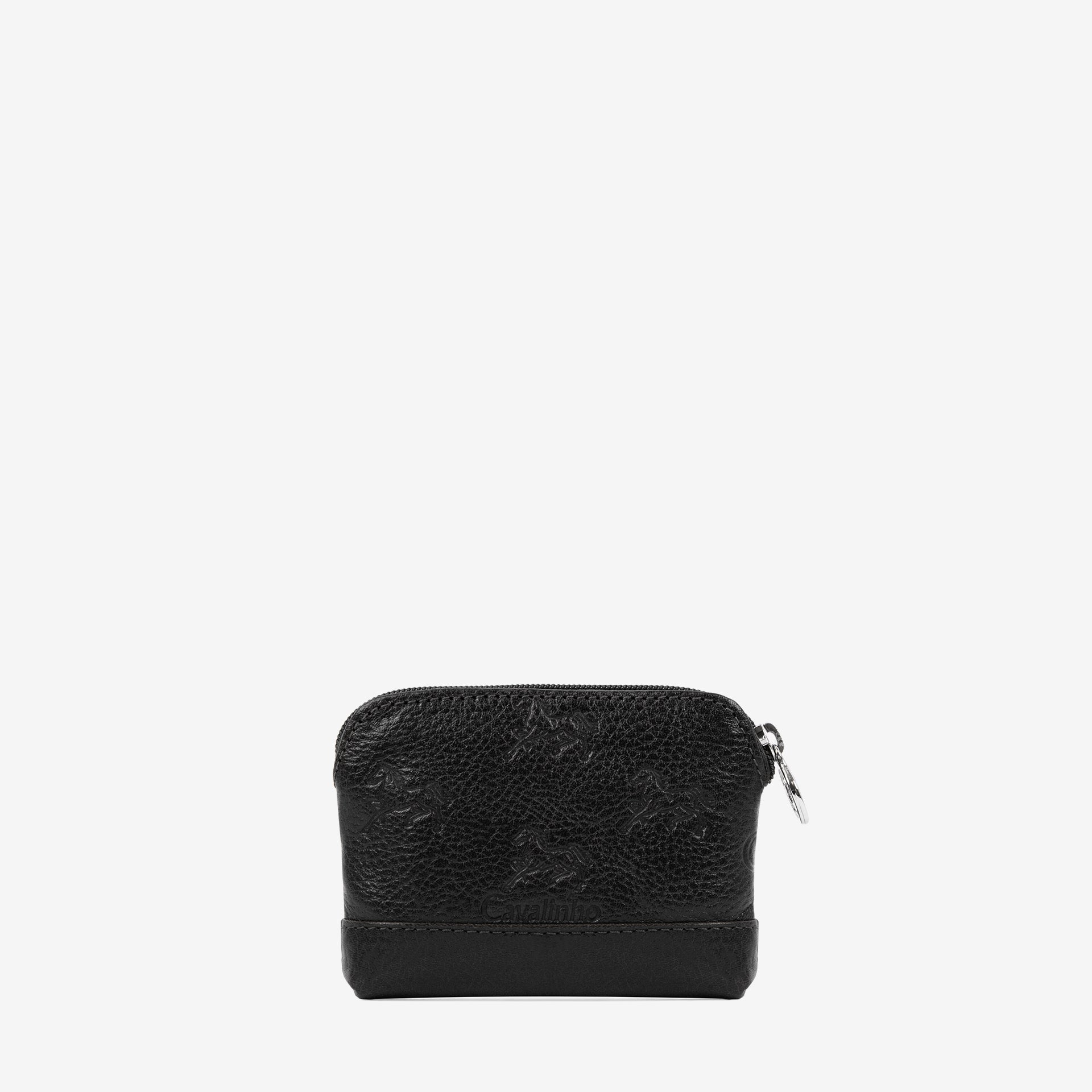 Cavalinho Cavalo Lusitano Black Leather Change Purse 28090250.01 #color_Black