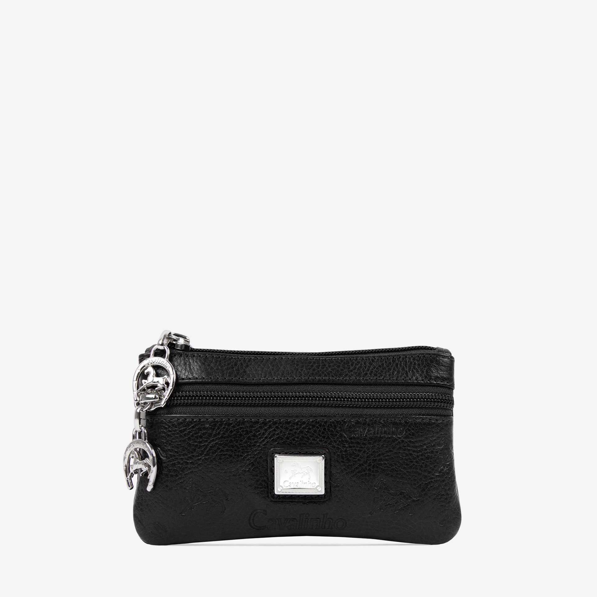 Cavalinho Cavalo Lusitano Black Leather Cosmetic Case 28090254.01 #color_Black