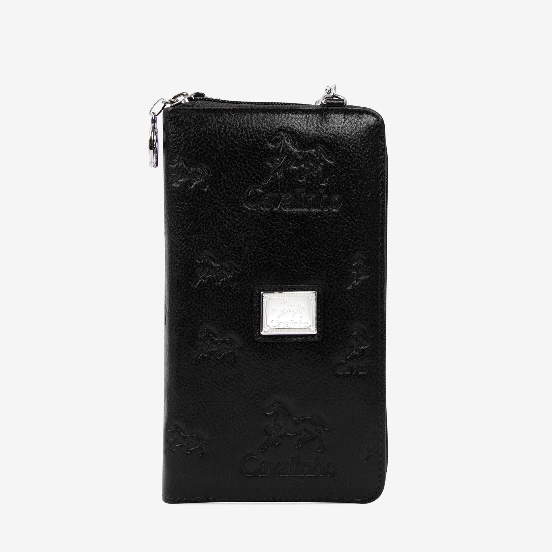 Cavalinho Black Cavalo Lusitano Leather Crossbody Wallet for Women SKU 28090285.01 #color_black