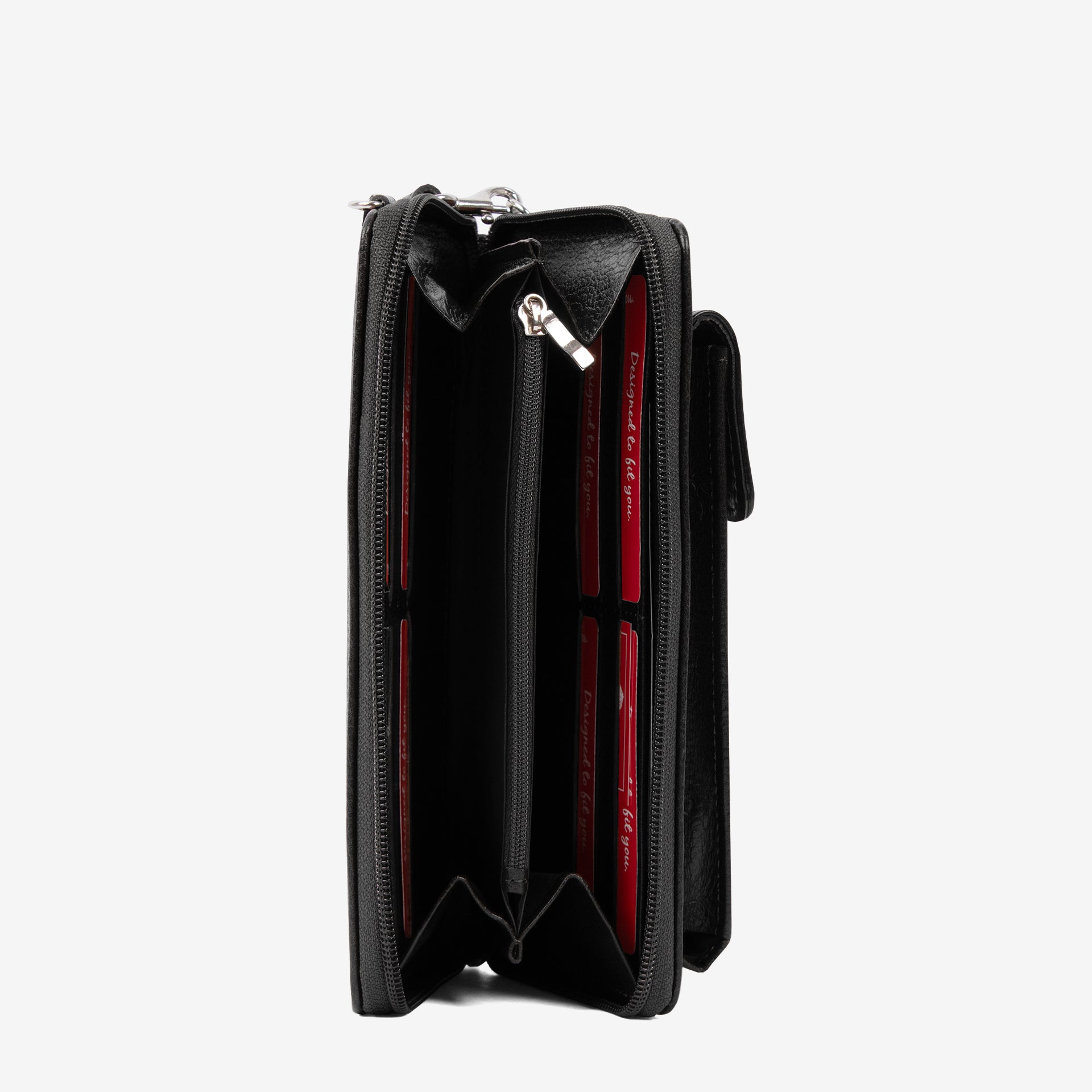 Cavalinho Black Cavalo Lusitano Leather Crossbody Wallet for Women SKU 28090285.01 #color_black