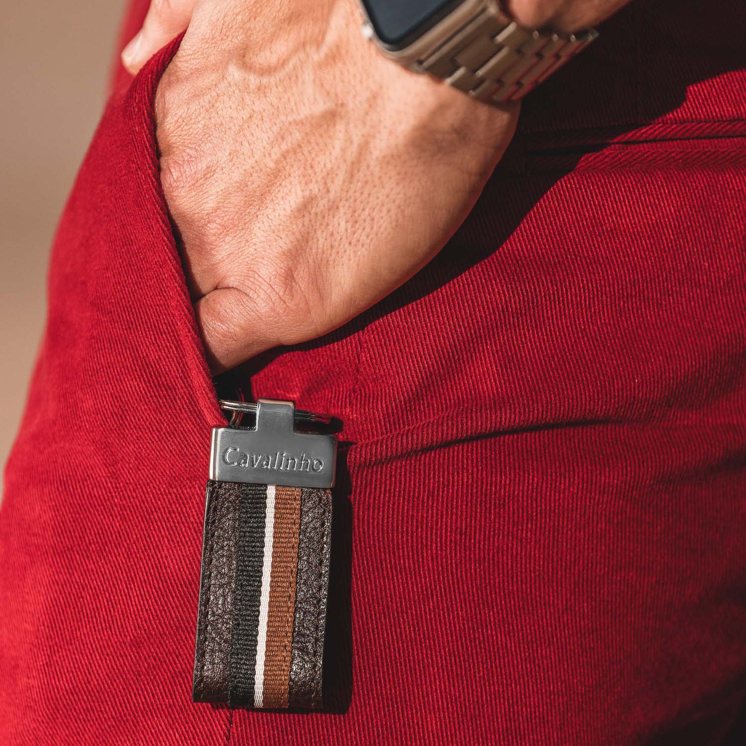 Cavalinho the Sailor Leather Keychain SKU 28150536.02 #color_brown