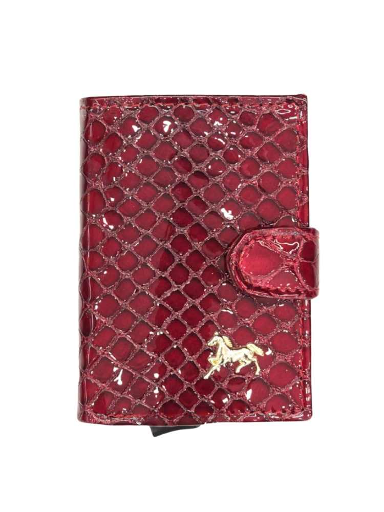 Cavalinho Gallop Bifold Pop Up Slim Patent Leather Wallet SKU 28170022.04 #color_red