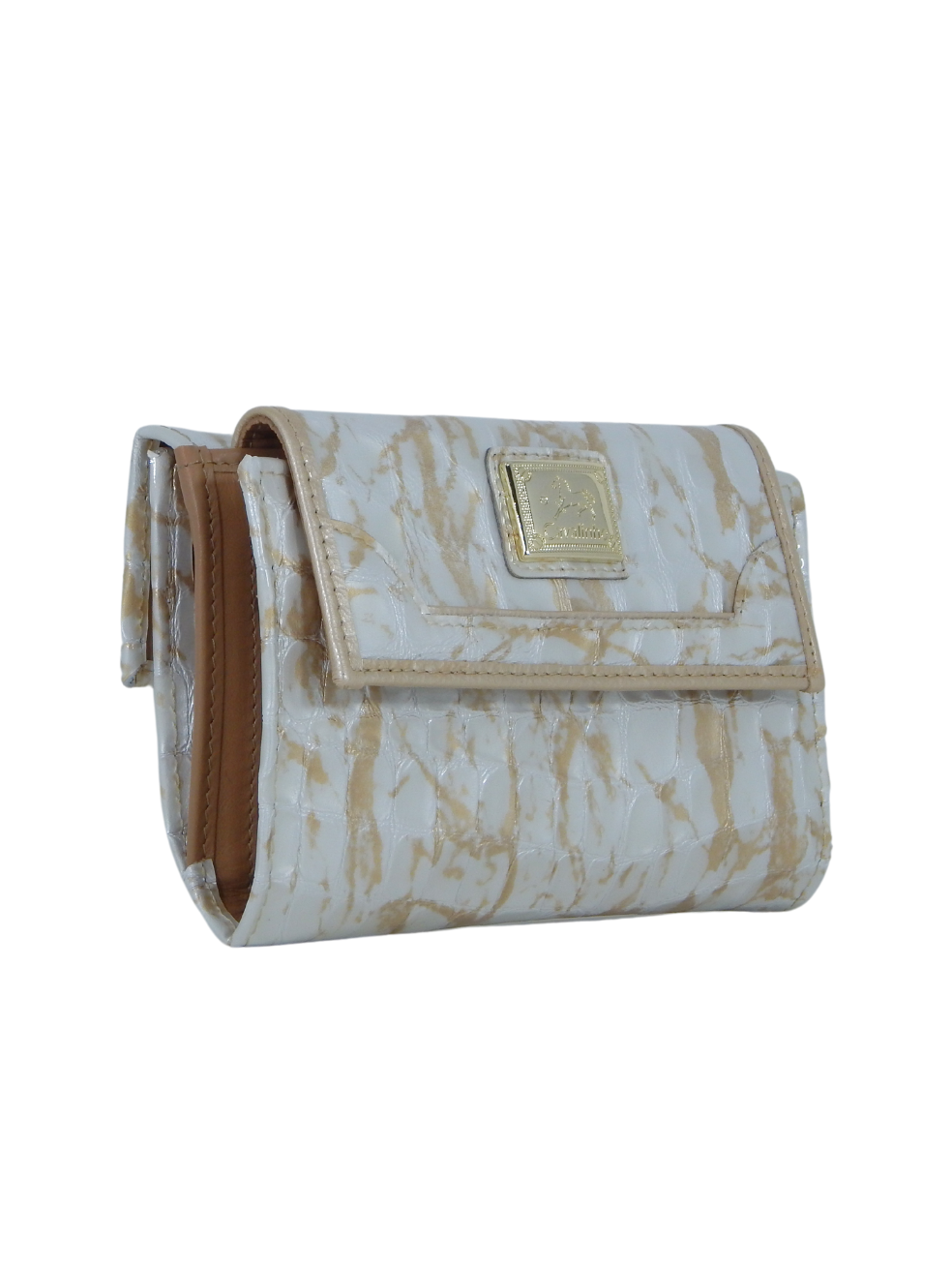 Cavalinho Gallop Patent Leather Wallet for Women SKU 28170202.31 #color_Beige / White