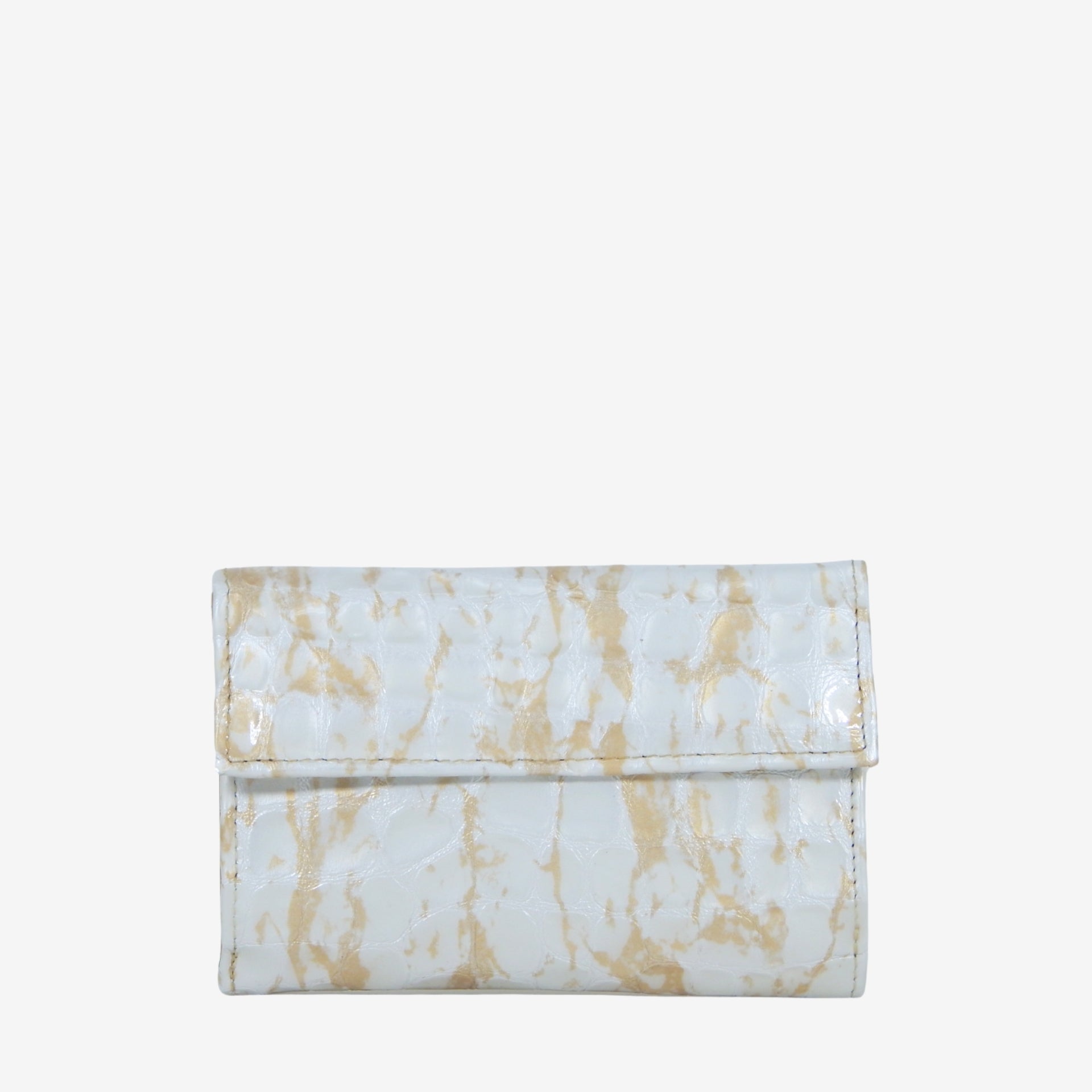 Cavalinho Gallop Beige Pearl Patent Leather Wallet for Women SKU 28170202.31 #color_Beige / White