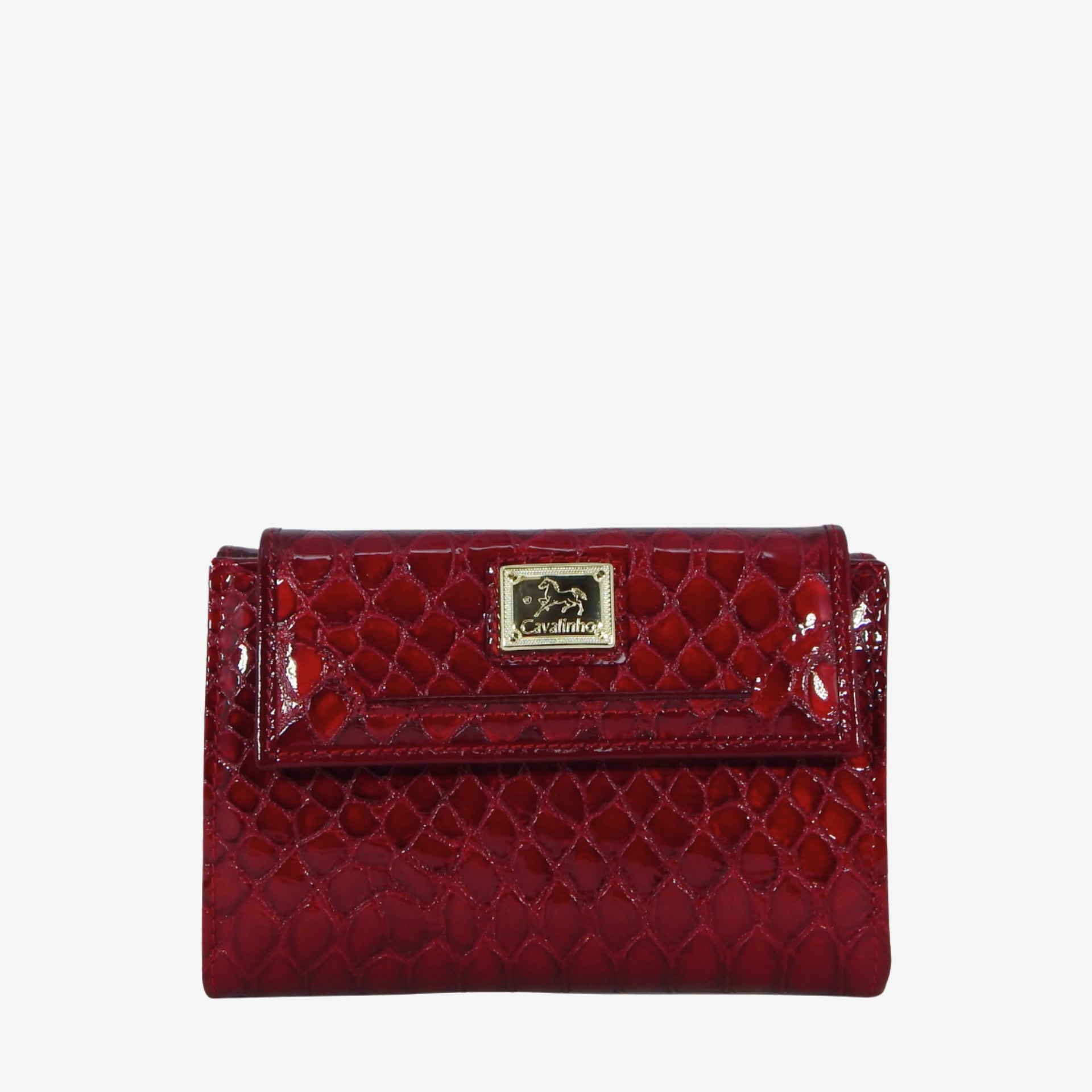 Cavalinho Gallop Patent Red Leather Wallet SKU 28170204.04 #color_red
