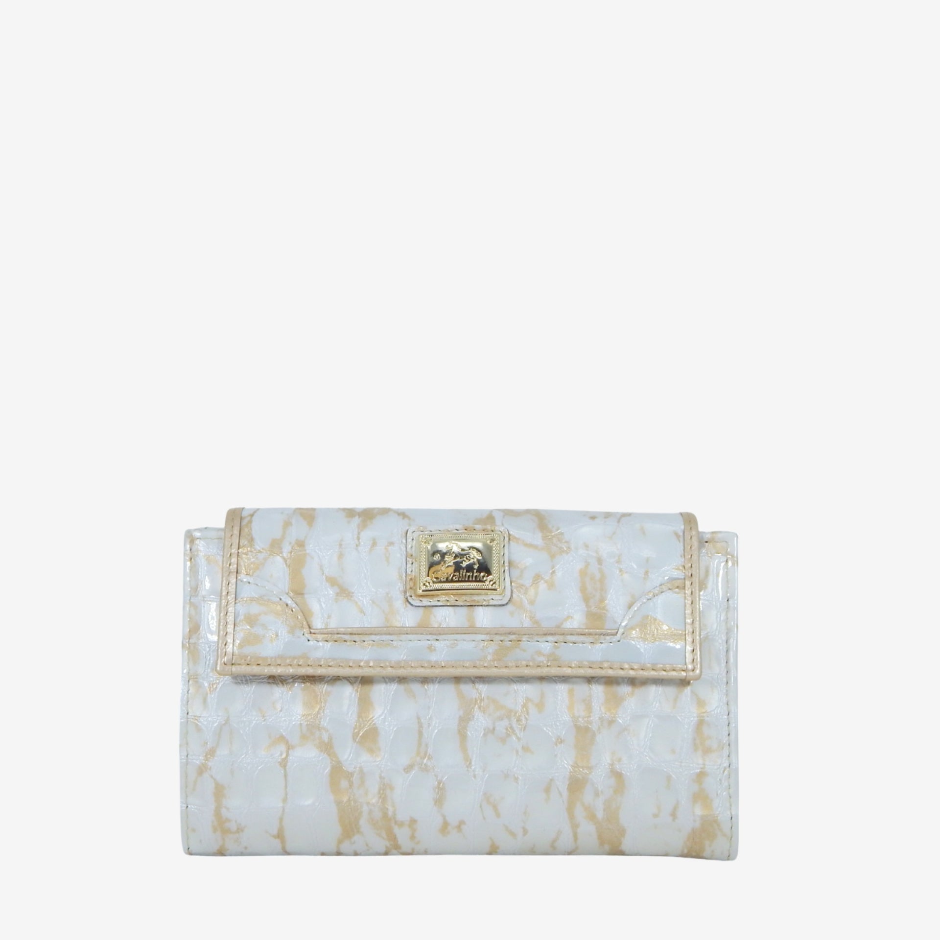Cavalinho Gallop Patent Leather Wallet for Women SKU 28170206.31 #color_Beige / White