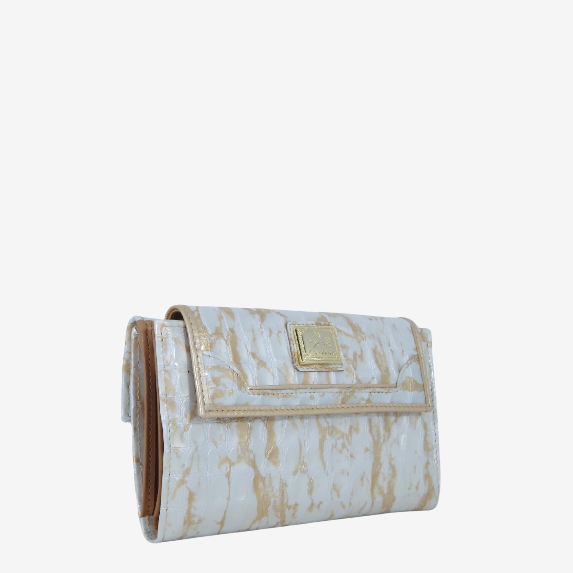 Cavalinho Gallop Patent Leather Wallet for Women SKU 28170206.31 #color_Beige / White