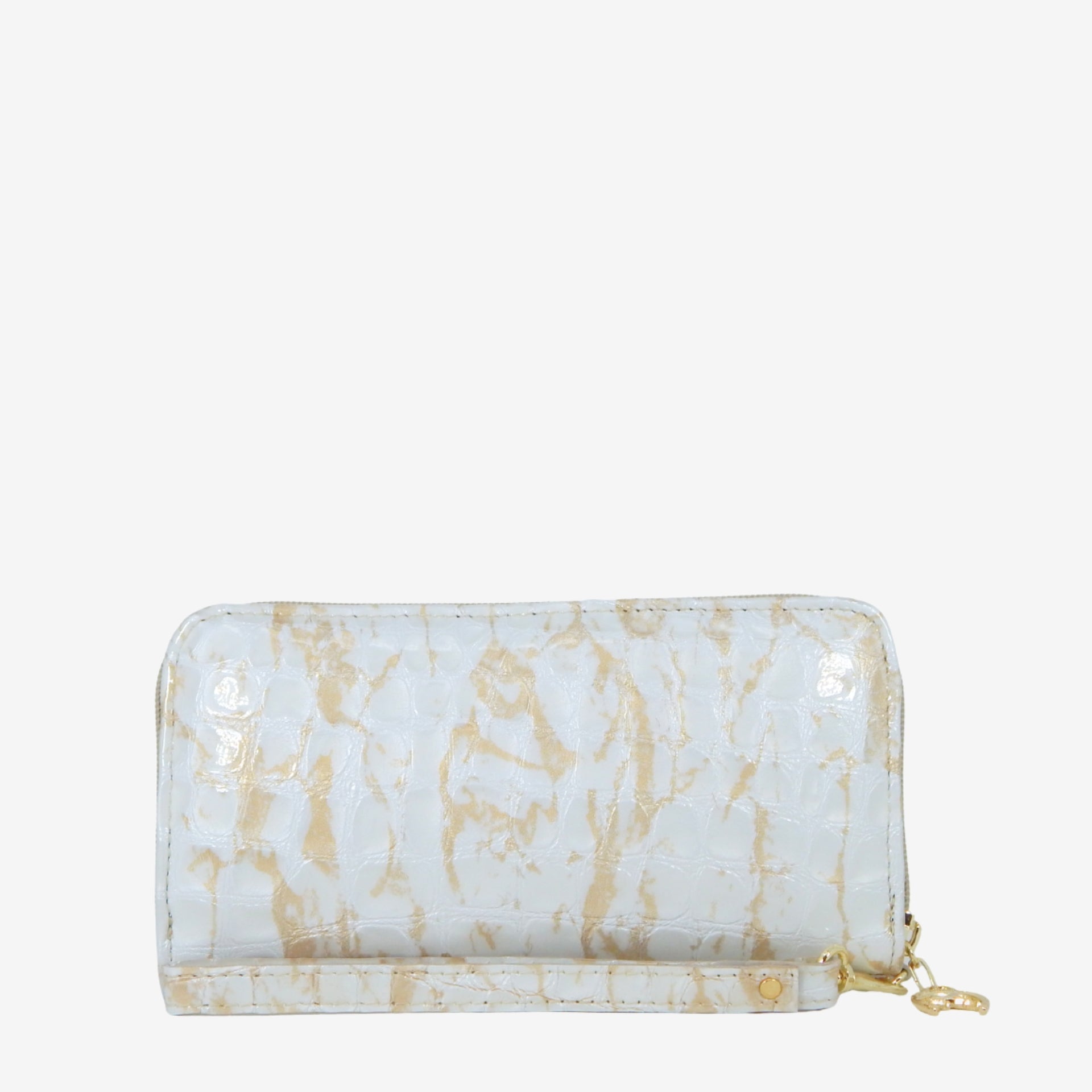Cavalinho Gallop Pearl Leather Wristlet Wallet SKU 28170212.31 #color_Beige / White