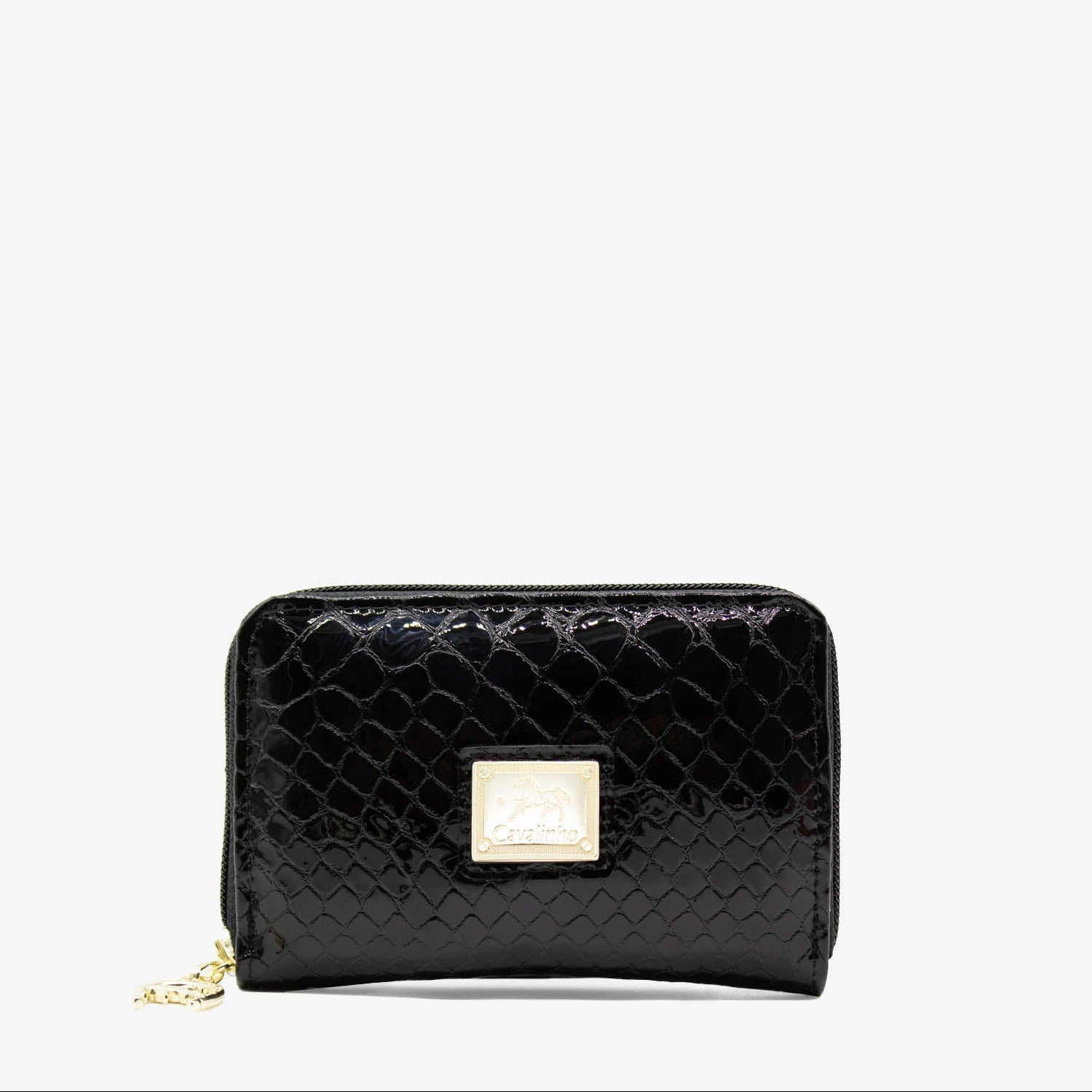 Cavalinho Gallop Black Patent Leather Card Holder Wallet for Women SKU 28170217.01 #color_Black
