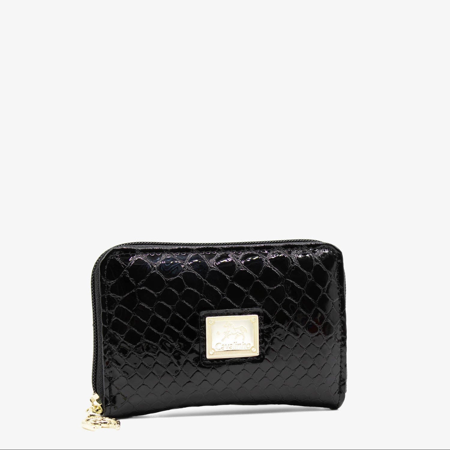 Cavalinho Gallop Black Patent Leather Card Holder Wallet for Women SKU 28170217.01 #color_Black