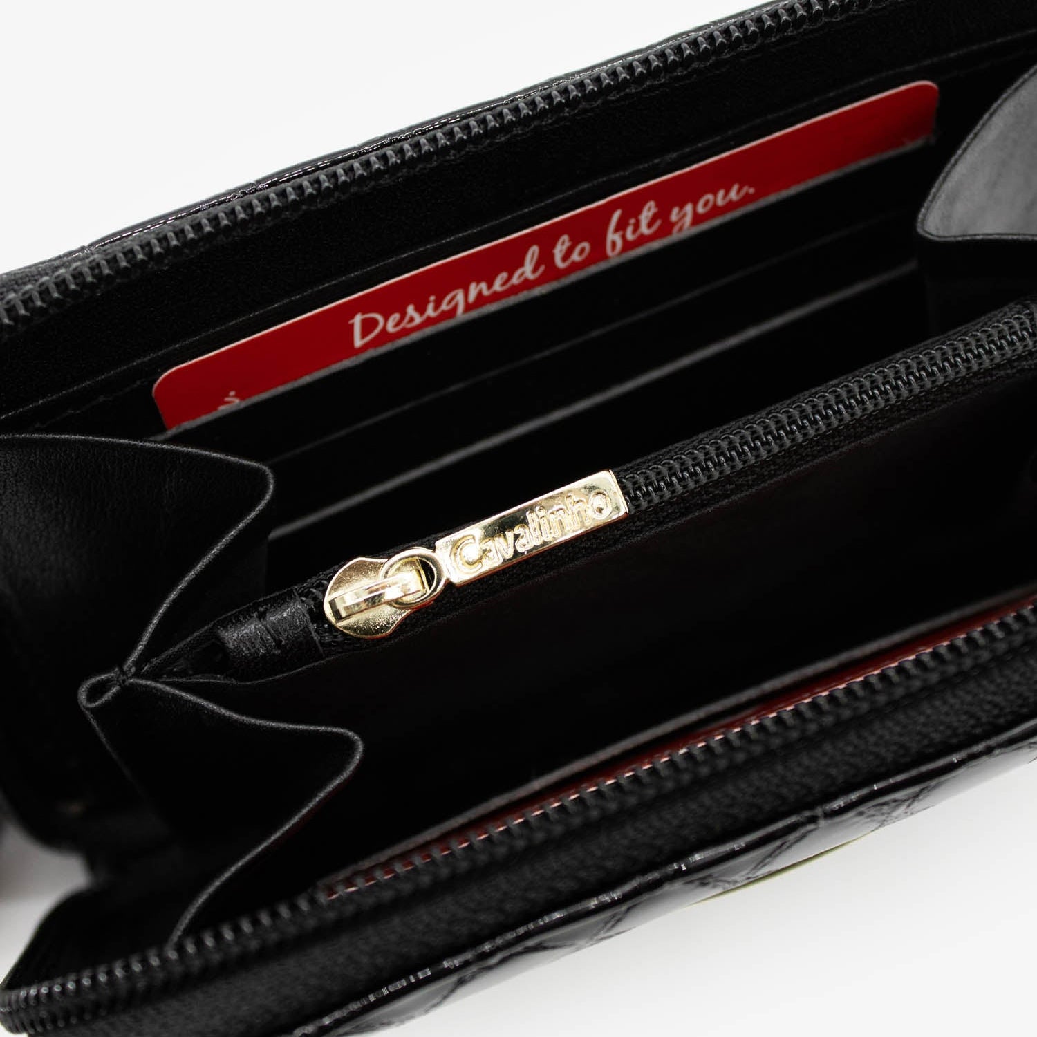 Cavalinho Gallop Black Patent Leather Card Holder Wallet for Women SKU 28170217.01 #color_Black