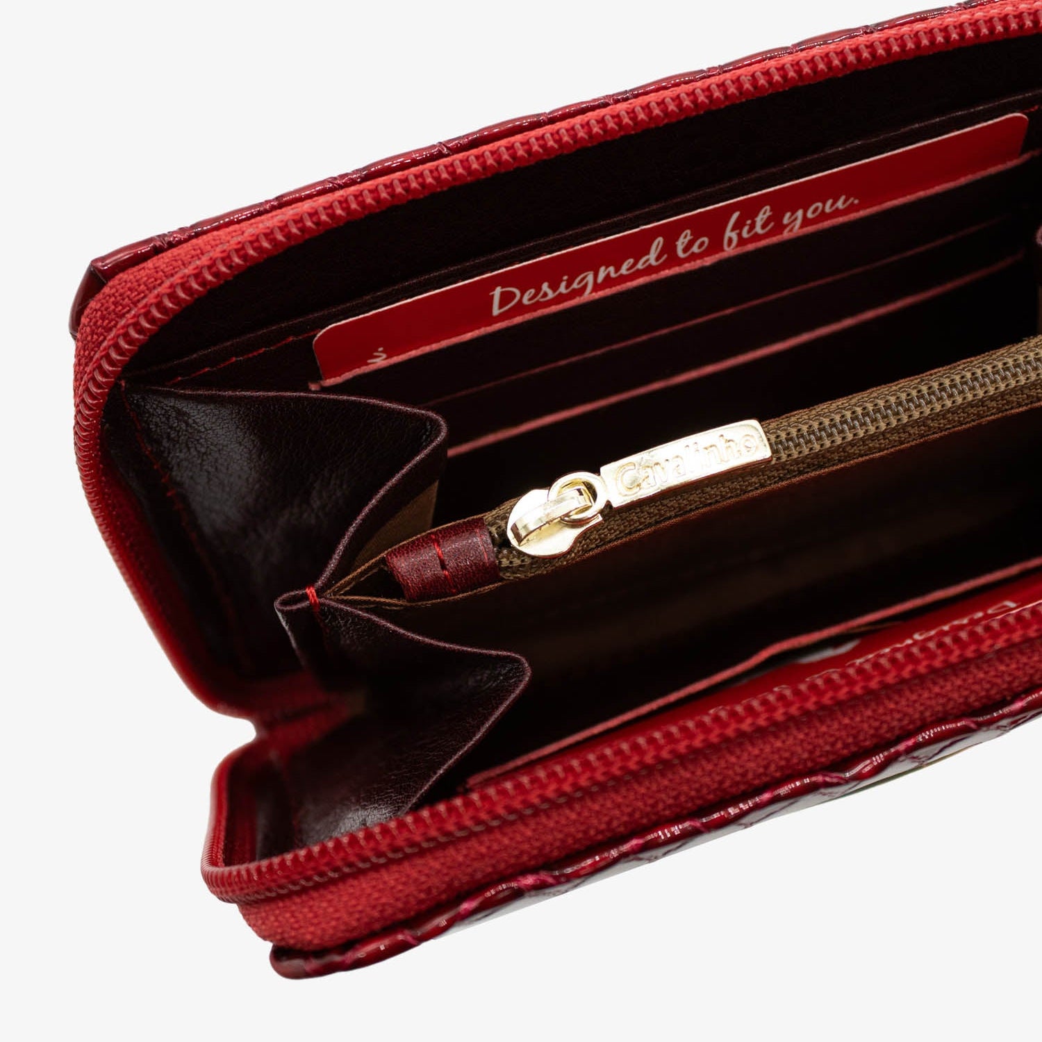 Cavalinho Gallop Red Patent Leather Card Holder Wallet for Women SKU 28170217.04 #color_Red