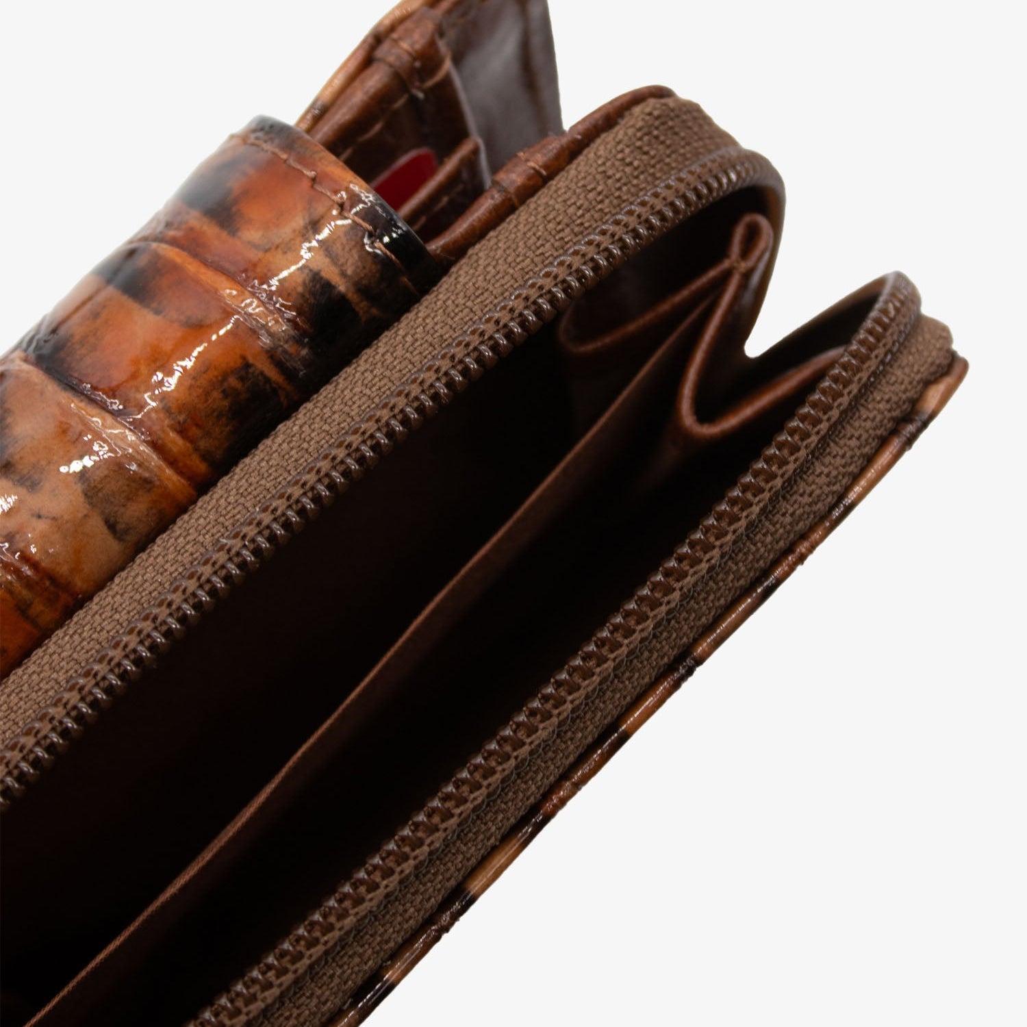 Gallop Patent Leather Wallet SKU 28170218.13 #color_saddlebrown
