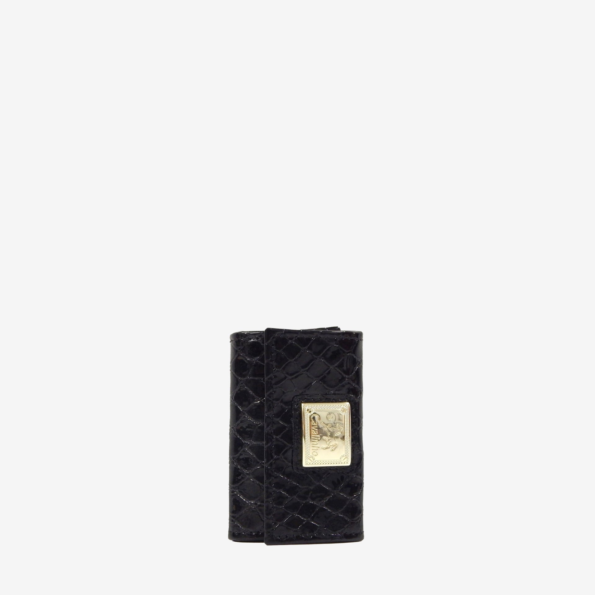 Cavalinho Gallop Patent Leather Key Holder Wallet 28170257.01 #color_Black