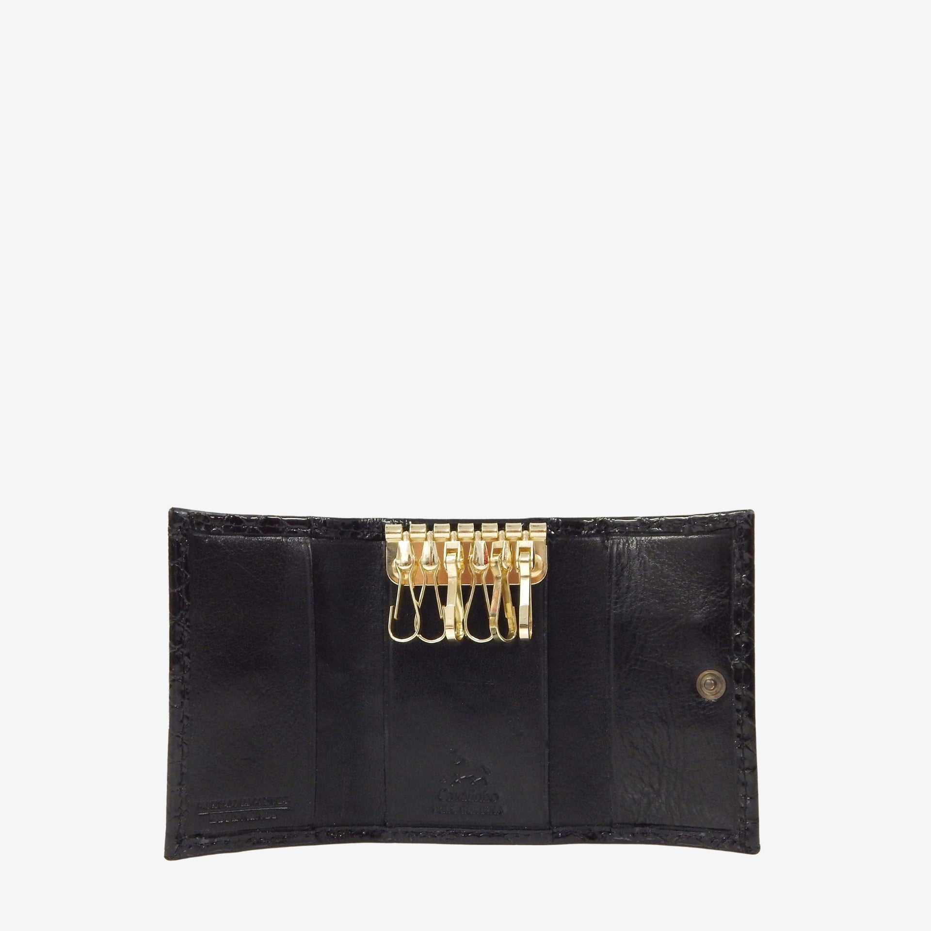 Cavalinho Gallop Patent Leather Key Holder Wallet 28170257.01 #color_Black