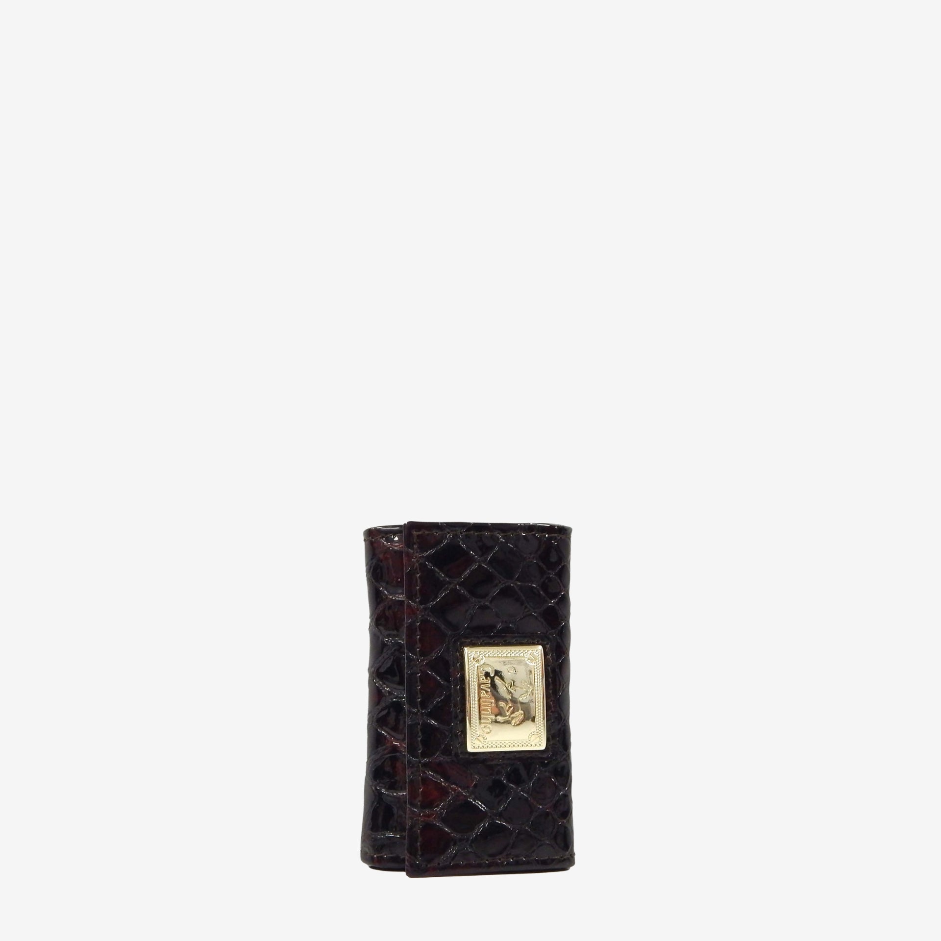 Cavalinho Gallop Patent Brown Leather Key Holder Wallet 28170257.02 #color_Brown