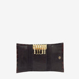 Cavalinho Gallop Patent Brown Leather Key Holder Wallet 28170257.02 #color_Brown