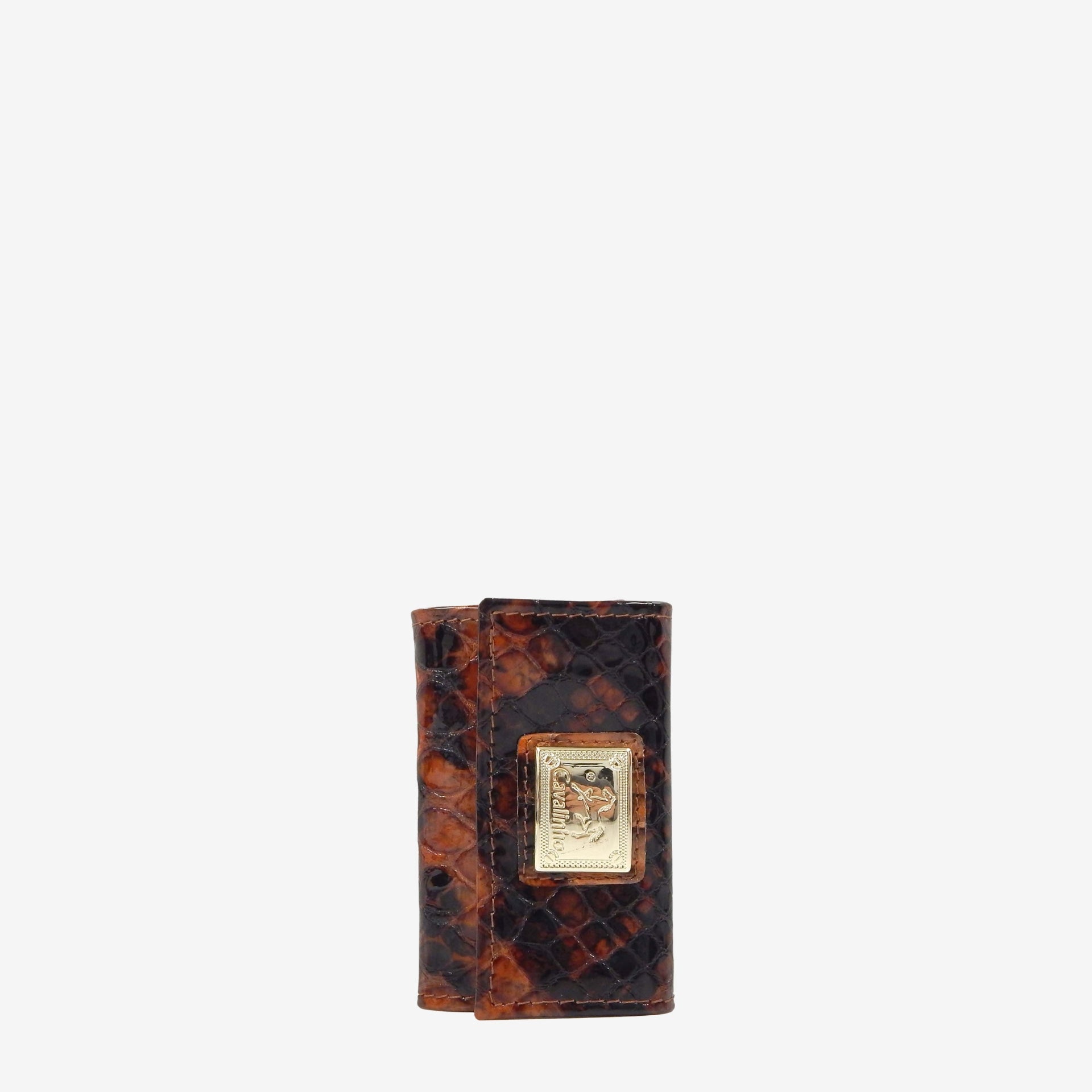 Cavalinho Gallop Patent Leather Key Holder Wallet 28170257.13 #color_Saddlebrown