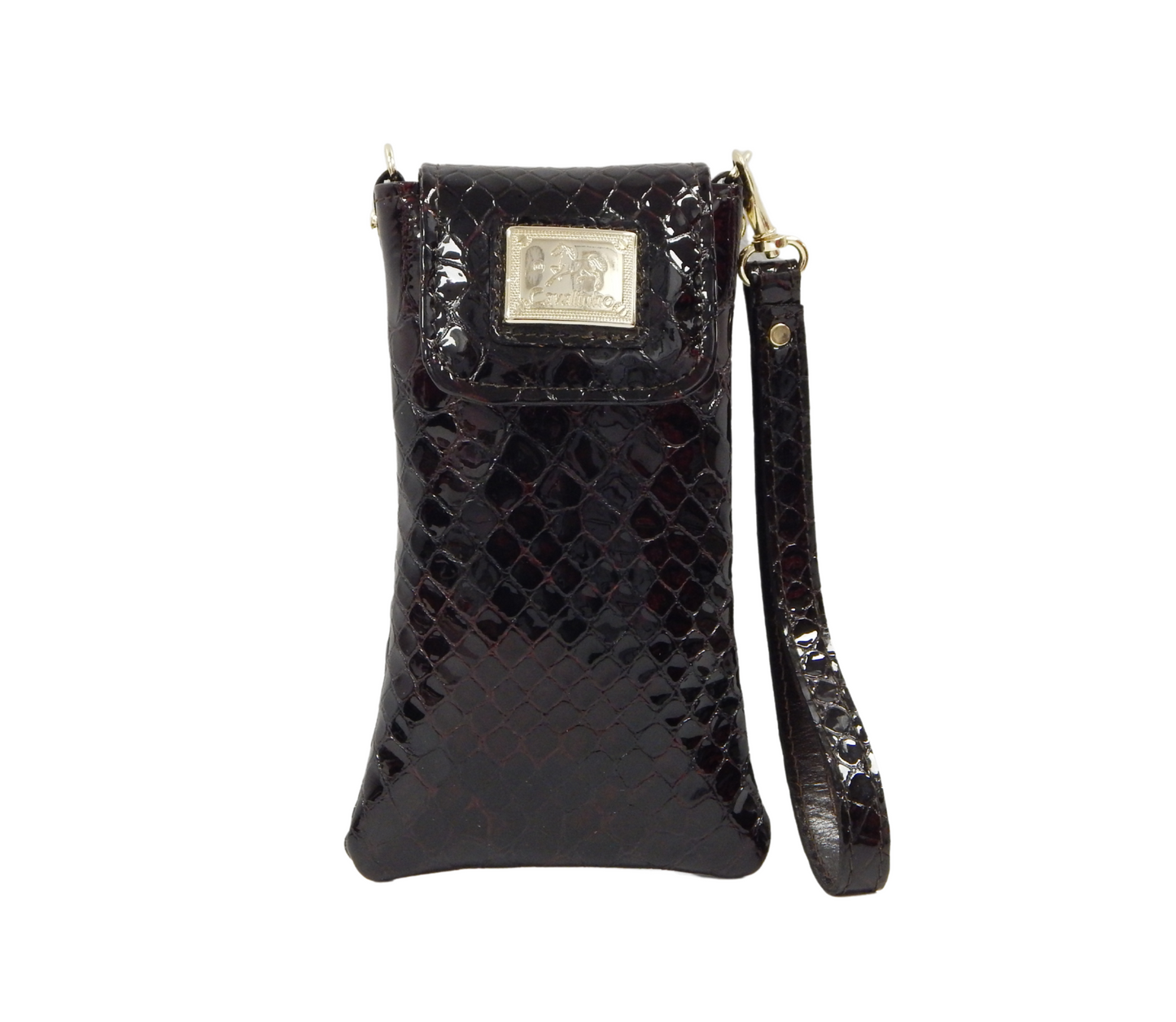 Cavalinho Galope Patent Leather Phone Purse - Brown - 28170267.02_1