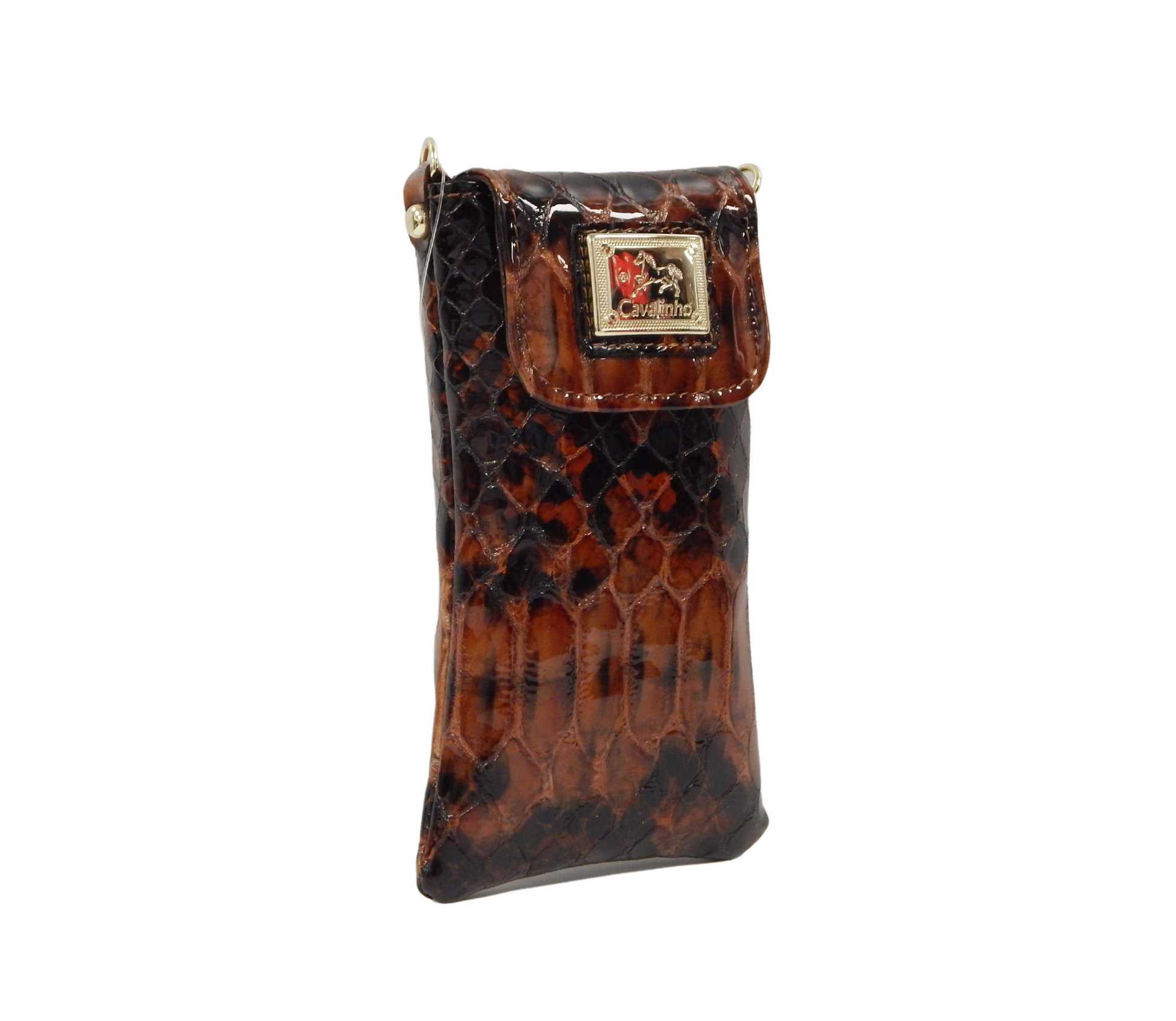 Cavalinho Galope Patent Leather Phone Purse - Camel - 28170267.13_2