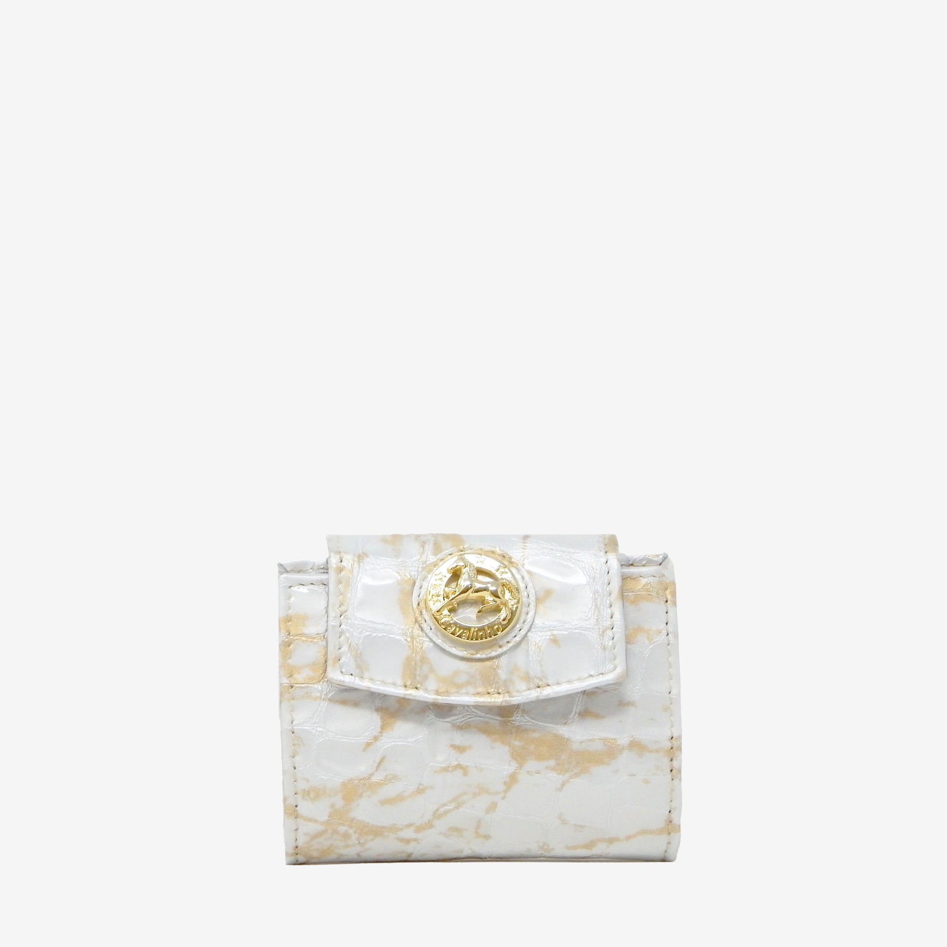 Cavalinho Gallop Pearl Mini Leather Wallet SKU 28170272.31 #color_Beige / White