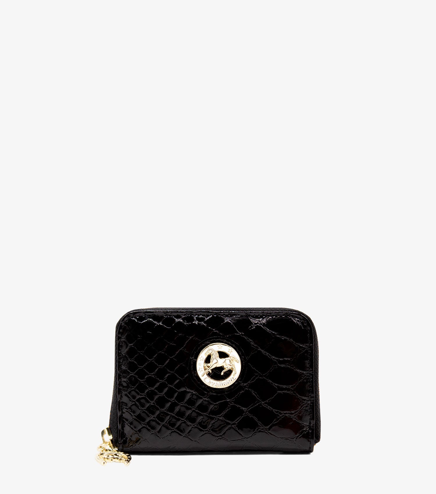 Cavalinho Gallop Patent Leather Card Holder Wallet for Women SKU 28170274.01 #color_Black