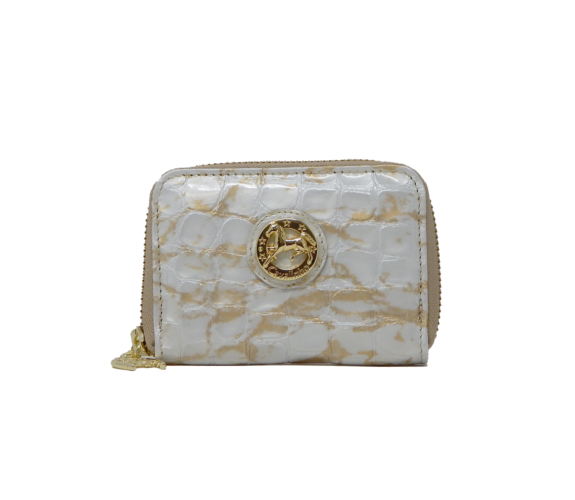 #color_ Beige White | Cavalinho Gallop Patent Leather Card Holder - Beige White - 28170274.31_1