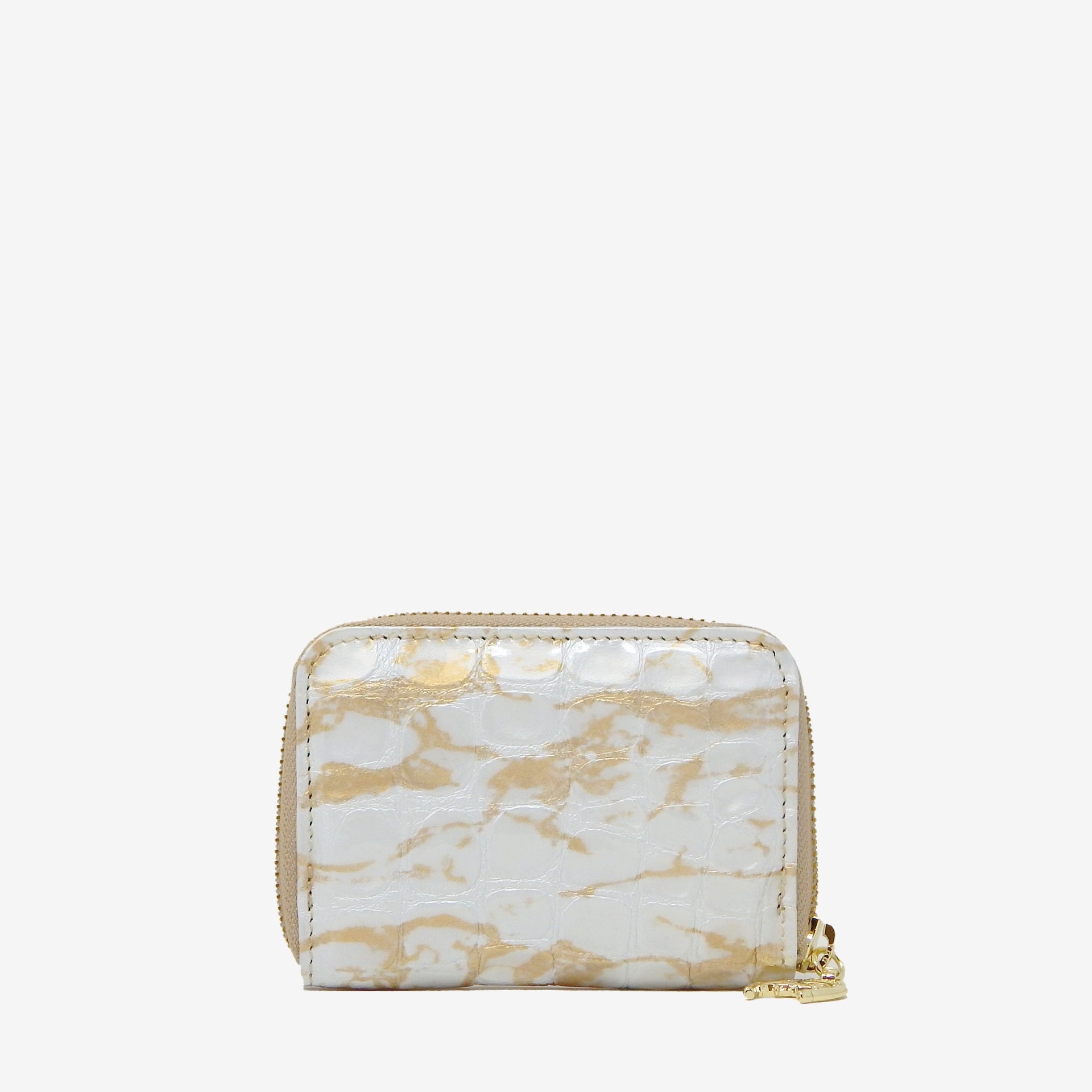 Cavalinho Gallop Pearl Patent Leather Card Holder Wallet for Women SKU 28170274.31 #color_Beige / White