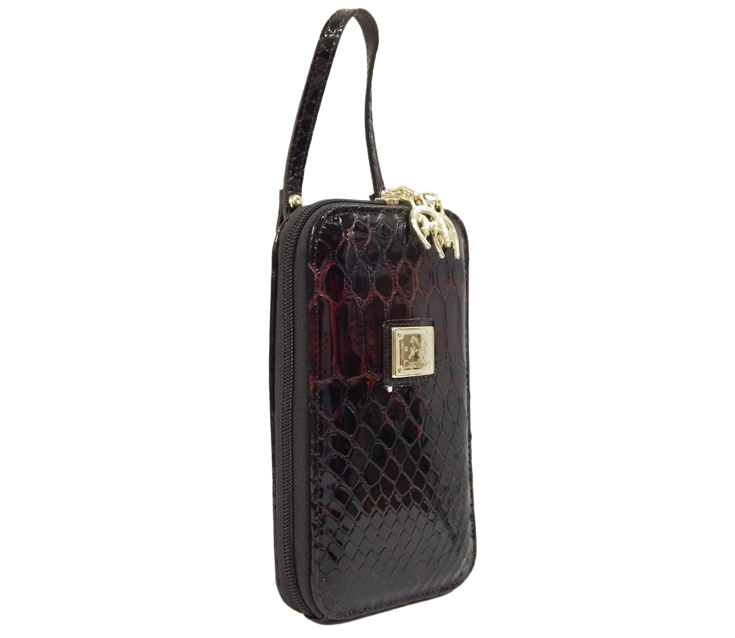 #color_ Brown | Cavalinho Gallop Patent Leather Phone Purse - Brown - 28170278.02_2