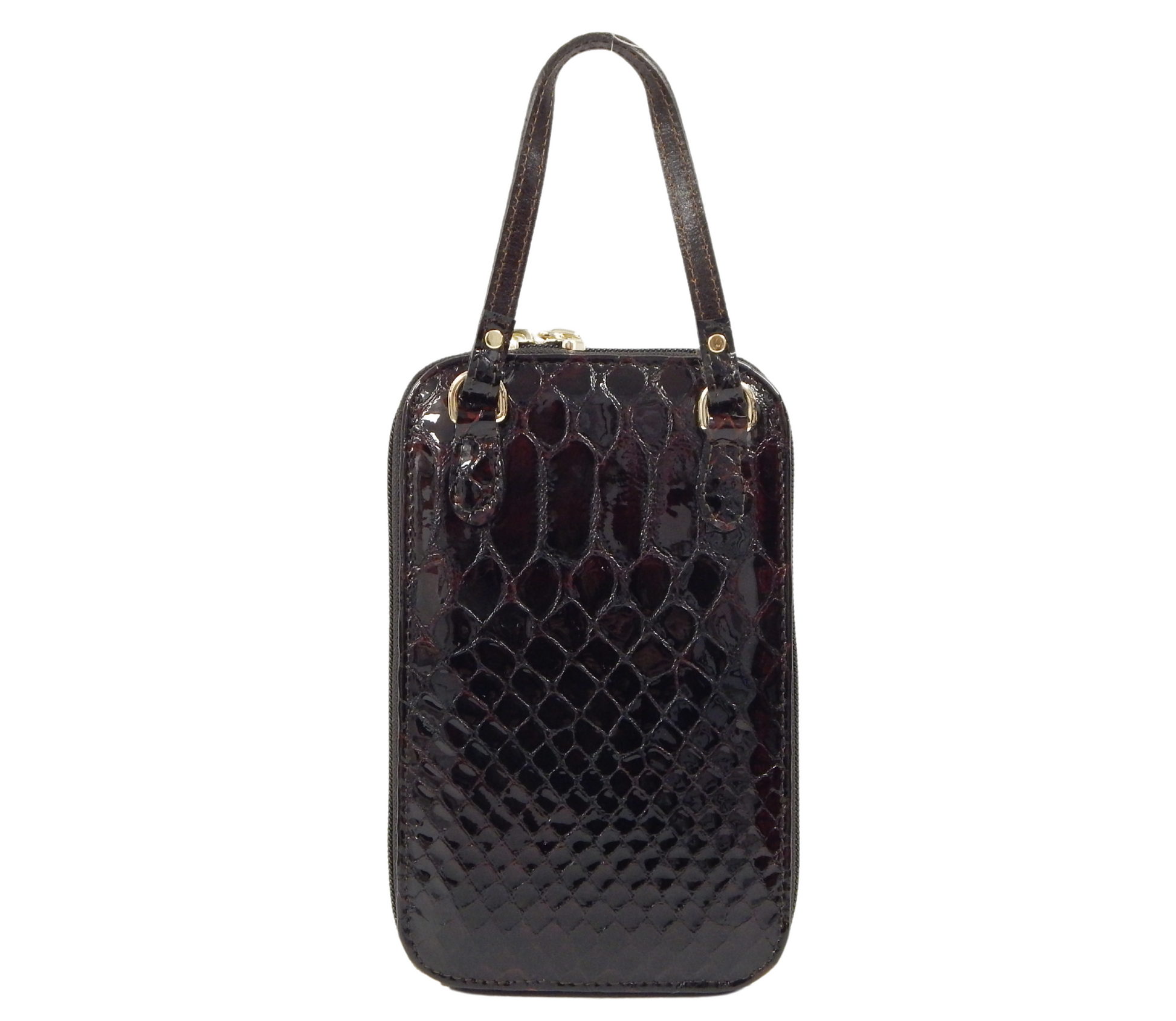 #color_ Brown | Cavalinho Gallop Patent Leather Phone Purse - Brown - 28170278.02_3