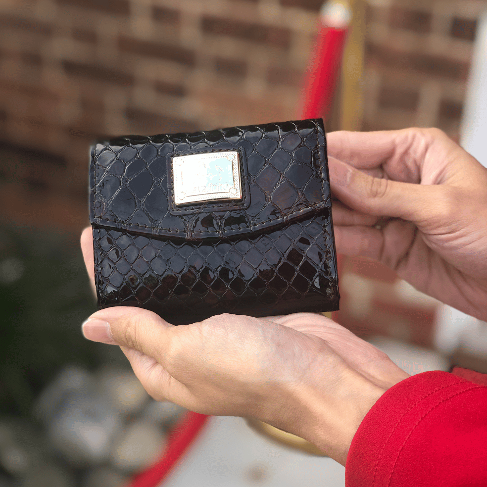 Cavalinho Gallop Patent Brown Leather Mini Wallet for Women SKU 28170530.02 #color_Brown