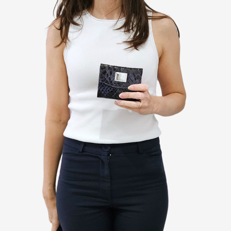 Cavalinho Gallop Patent Blue Leather Mini Wallet for Women SKU 28170530.03 #color_Navy