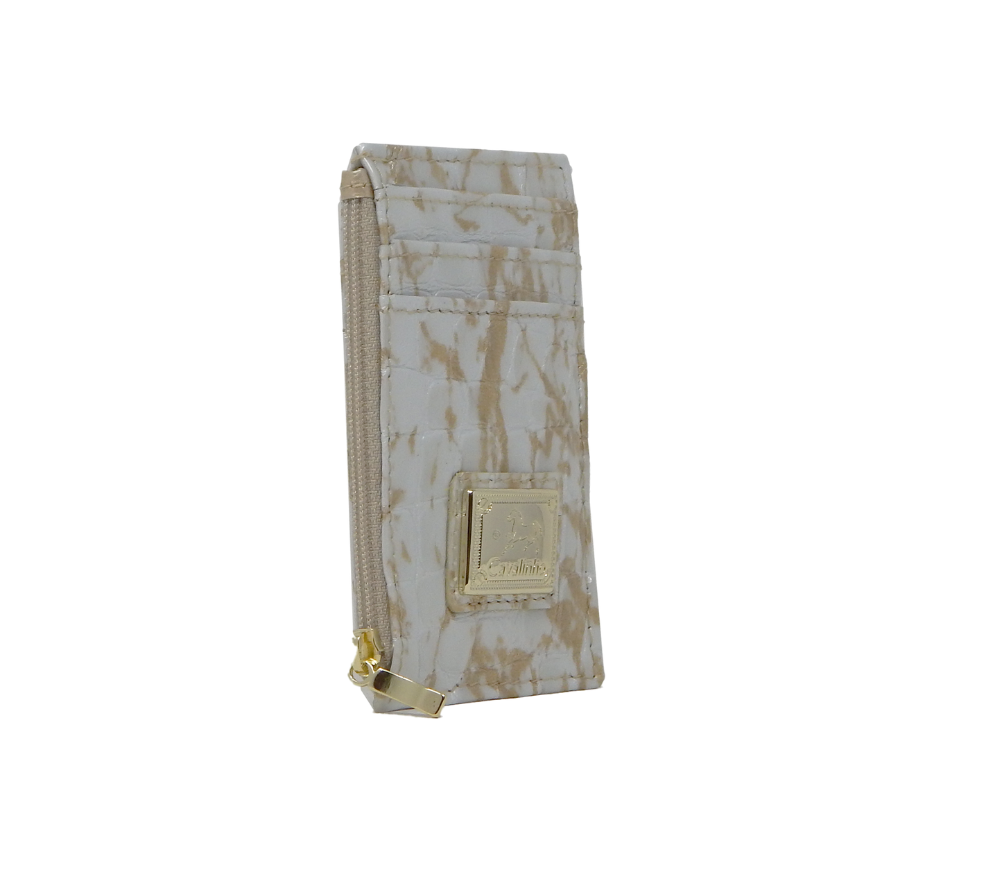 #color_ Beige White | Cavalinho Gallop Leather Card Holder Slim Wallet - Beige White - 28170573.31_3