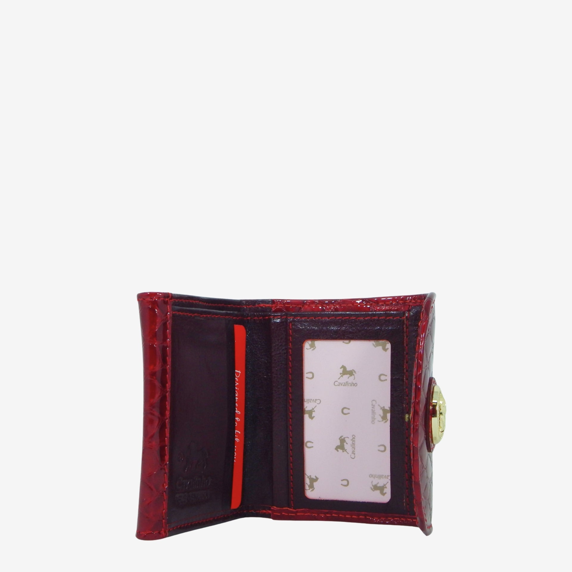 Cavalinho Gallop Compact Red Patent Leather Wallet SKU 28170574.04 #color_red