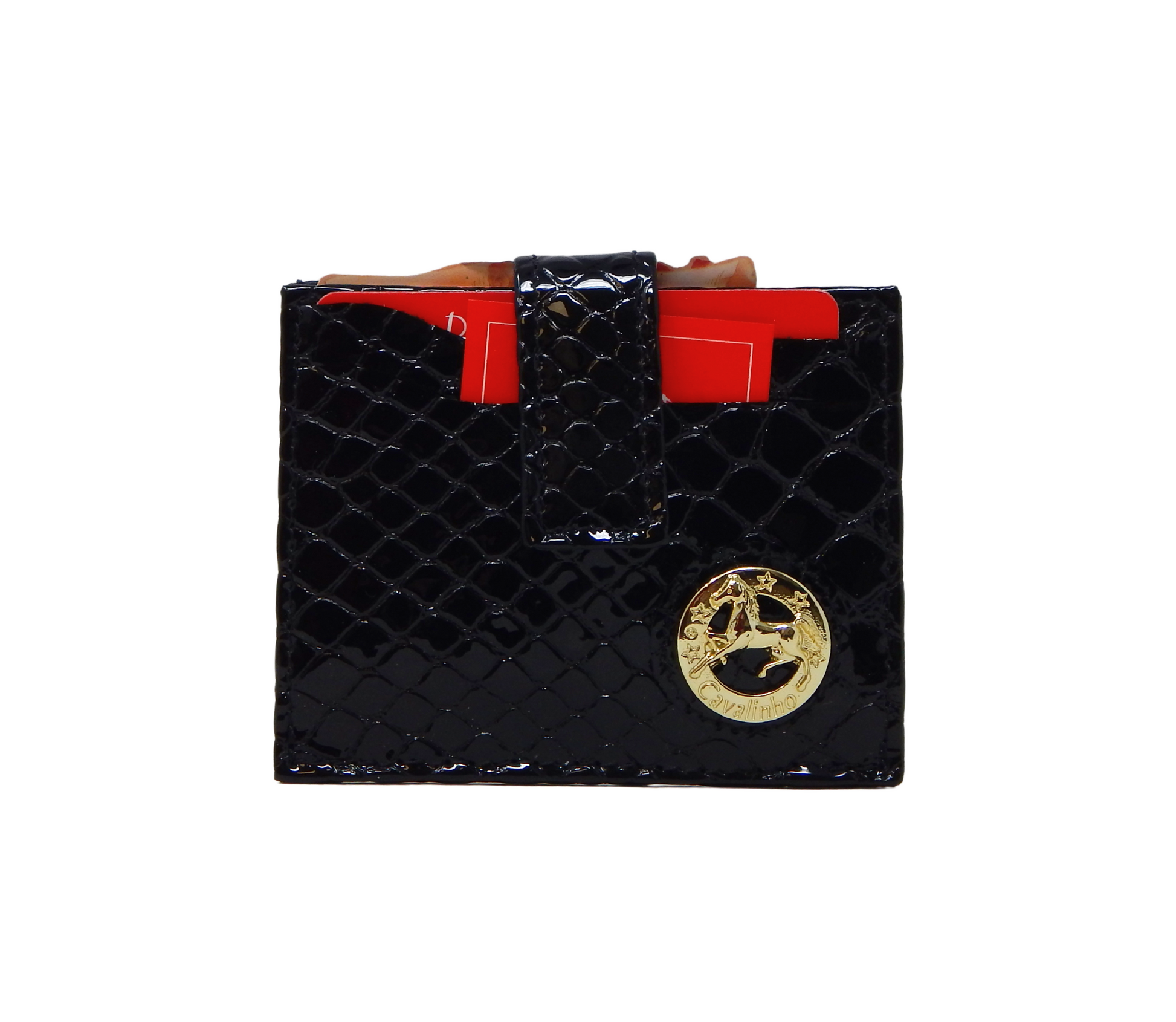 Cavalinho Gallop Patent Leather Card Holder Wallet - Black - 28170576.01_1