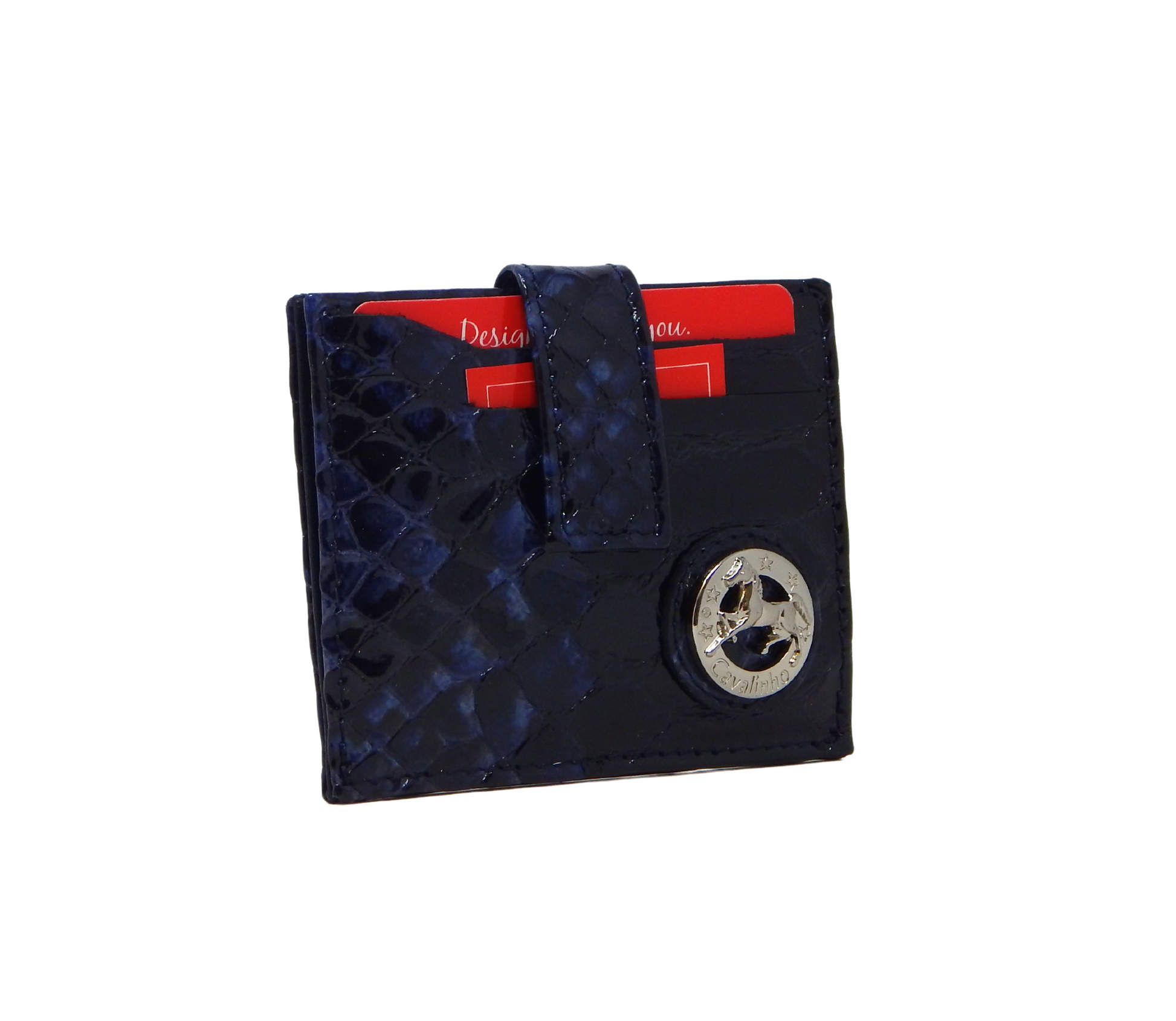 Cavalinho Gallop Patent Leather Card Holder Wallet - Navy - 28170576.03_2