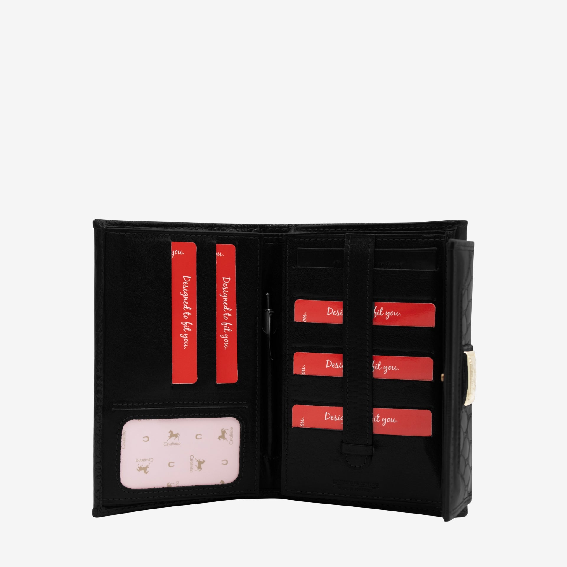 Cavalinho Honor Black Leather Trifold Wallet for Women SKU 28190205.01 #color_Black