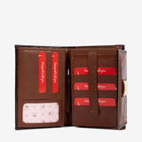 Cavalinho Honor Brown Leather Trifold Wallet for Women SKU 28190205.13 #color_saddlebrown