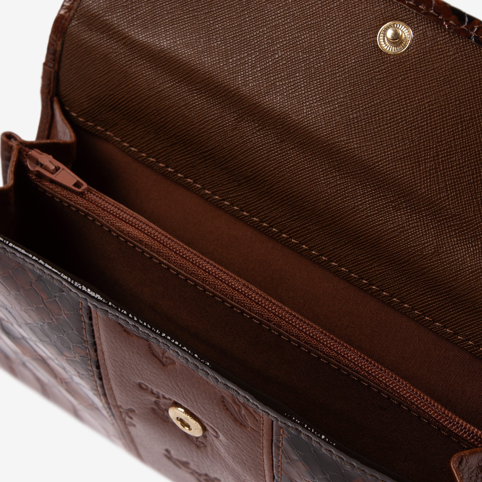 Cavalinho Honor Brown Leather Trifold Wallet for Women SKU 28190205.13 #color_saddlebrown